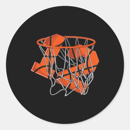 Sticker Rond 12e anniversaire Basketball enfants (Devant)