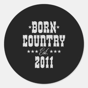 Sticker Rond 12e anniversaire pour Country Western Music Lover