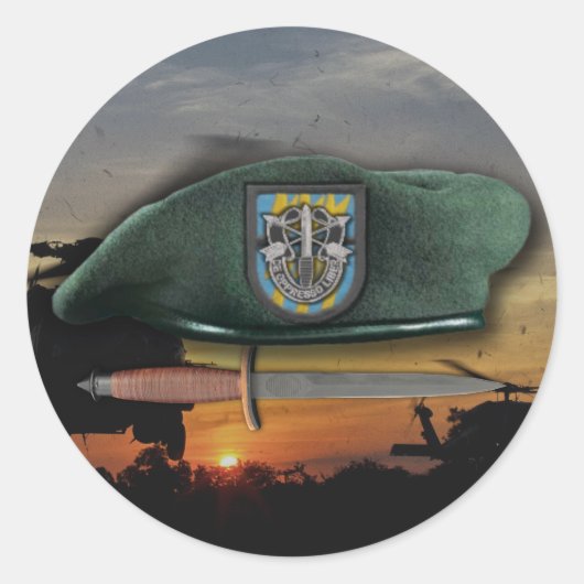 Sticker Rond 12e forces spéciales sf sfg Green Berets (Devant)