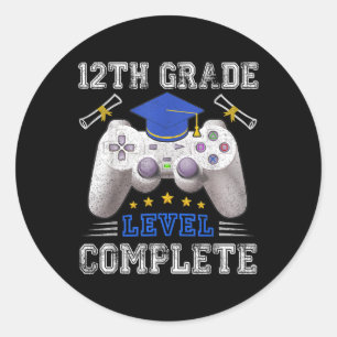 Sticker Rond 12e Niveau Gamer Complet Cl De 2025 Graduat