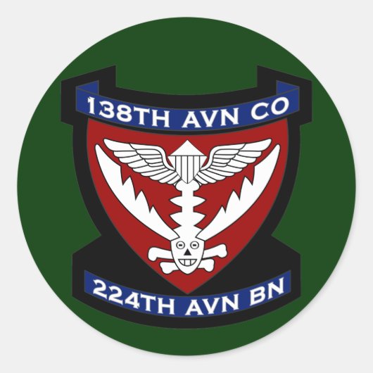 Sticker Rond 138th Avn Co - RR 2 Vietnam (Devant)