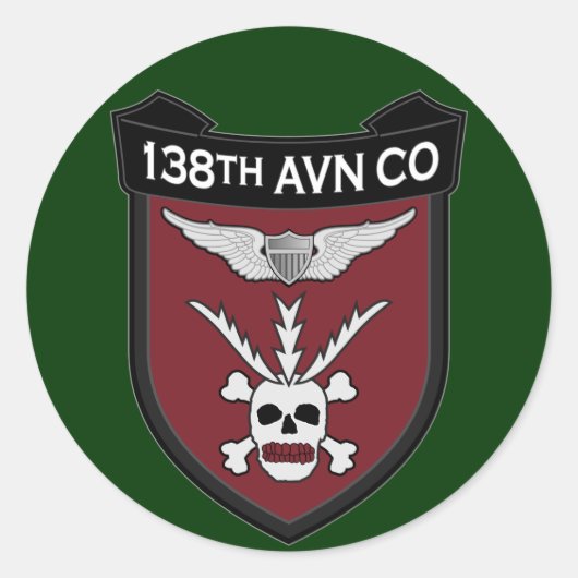 Sticker Rond 138th Avn Co - RR Vietnam (Devant)