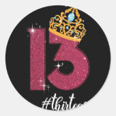 Sticker Rond 13 ans Adolescent officiel 13e anniversaire Cadeau (Devant)