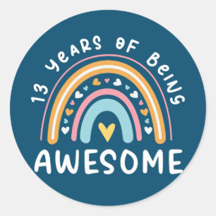 Sticker Rond 13 Ans Fille 13e Anniversaire Année D'Être