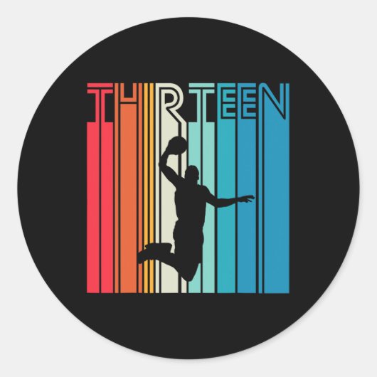 Sticker Rond 13e anniversaire Bysketbyll Lover Don 13 ans R (Devant)