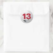 Sticker Rond 13e anniversaire Golf Ball Design (Sac)