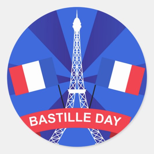 Sticker Rond 14 juillet Fête Nationale Française (Devant)