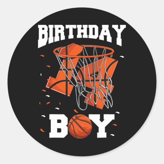 Sticker Rond 14e anniversaire Basketball enfants (Devant)