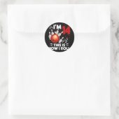 Sticker Rond 14e anniversaire Boy Bowling C'est comment je roul (Sac)