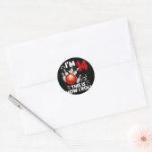 Sticker Rond 14e anniversaire Boy Bowling C'est comment je roul (Enveloppe)
