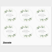 Sticker Rond 15e anniversaire Eucalyptus Verdure Quinceanera (Feuille)