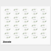 Sticker Rond 15e anniversaire Eucalyptus Verdure Quinceanera (Feuille)