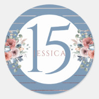 15e anniversaire (ou autre) , bleu et or rose