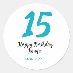 Sticker Rond 15e anniversaire quiencenera ajouter date année te