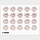 Sticker Rond 15e anniversaire quinceanera rose or parties scint (Feuille)