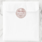 Sticker Rond 15e anniversaire quinceanera rose or parties scint (Sac)