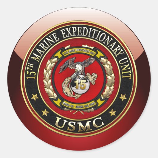 Sticker Rond 15e unité expéditionnaire maritime (15e UEM) [3D] (Devant)