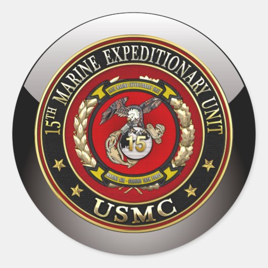 Sticker Rond 15e unité expéditionnaire maritime (15e UEM) [3D] (Devant)
