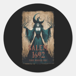 Sticker Rond 1692 Ils Ont Manqué Une Tria Féministe D'Halloween