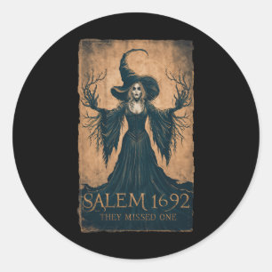 Sticker Rond 1692 Ils Ont Manqué Une Tria Féministe D'Halloween