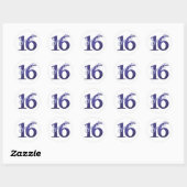 Sticker Rond 16 ans | Aquarelle violette Grunge et Parties scin (Feuille)