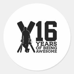 Sticker Rond 16 Ans De Fou De Cricket 16e Anniversaire