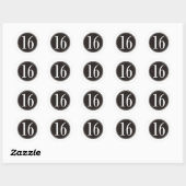 Sticker Rond #16 Cercle noir (devant) (Feuille)