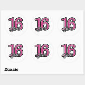 Sticker Rond 16e anniversaire (Feuille)