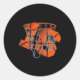 Sticker Rond 16e anniversaire Basketball enfants