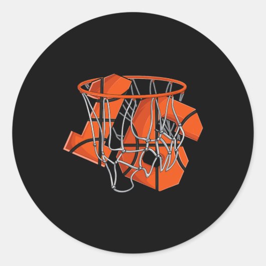 Sticker Rond 16e anniversaire Basketball enfants (Devant)