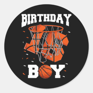 Sticker Rond 16e anniversaire Basketball enfants1