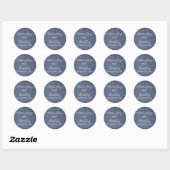Sticker Rond 16e anniversaire Glittery Sparkle Custom Dusty Blu (Feuille)