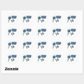 Sticker Rond 16e anniversaire Keys cadeaux (Feuille)