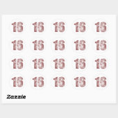 Sticker Rond 16e anniversaire Red Grunge (Feuille)