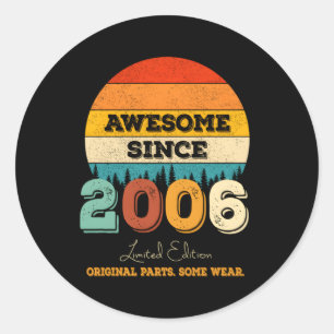 Sticker Rond 16E Étonnant Depuis 2006 Original P 16E Anniversai