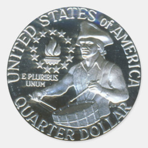 Sticker Rond 1776-1976 quart de dollar de garçon bicentenaire