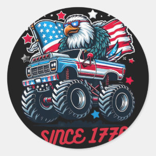 Sticker Rond 1776 4 juillet Ld Eagle Drapeau Usa 250 Anniversai
