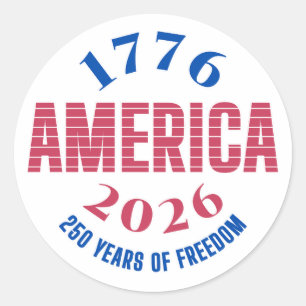 Sticker Rond 1776 AMÉRIQUE 2026 250 ans de liberté