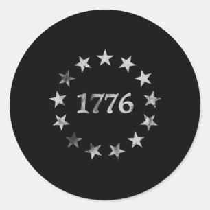 Sticker Rond 1776 Style Vintage patriotique Usa 4 juillet