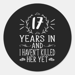 Sticker Rond 17E Anniversaire Du Mariage Pour Lui 17 Ans De Mar