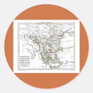 Sticker Rond 1806 carte - d'Europe de Turquie de La