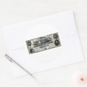 Sticker Rond 1858 Alabama Dix Dollars Note (Enveloppe)