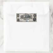 Sticker Rond 1858 Alabama Dix Dollars Note (Sac)