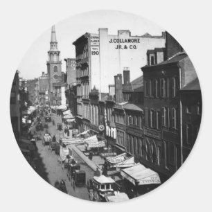 Sticker Rond 1859 : Circulation et magasins de Washington Stre