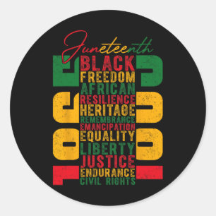 Sticker Rond 1865, 1865, fête de la liberté noire