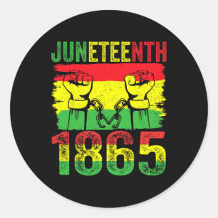 Sticker Rond 1865, 1865 hommes, liberté noire afro-américaine
