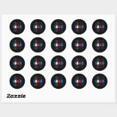 Sticker Rond 1865 Couleurs du drapeau rouge blanc (Feuille)