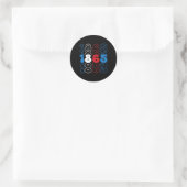 Sticker Rond 1865 Couleurs du drapeau rouge blanc (Sac)
