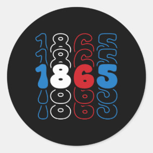 Sticker Rond 1865 Couleurs du drapeau rouge blanc