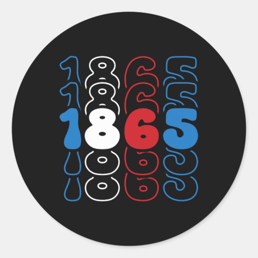 Sticker Rond 1865 Couleurs du drapeau rouge blanc (Devant)